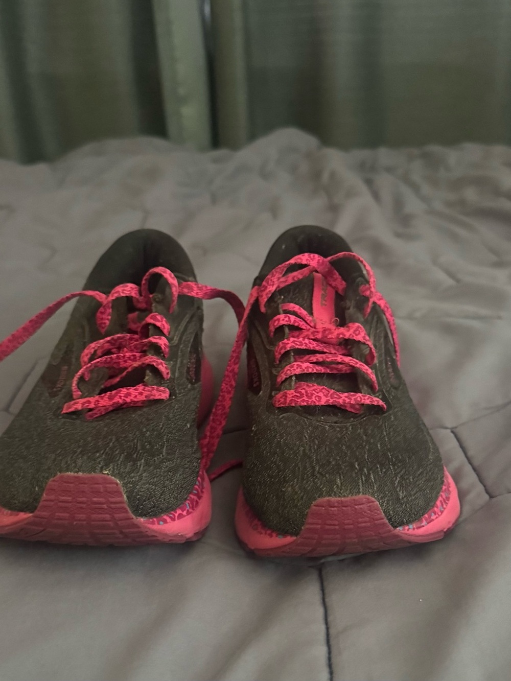 Women's Brooks Athletic Sneakers - Black with Pink Accents